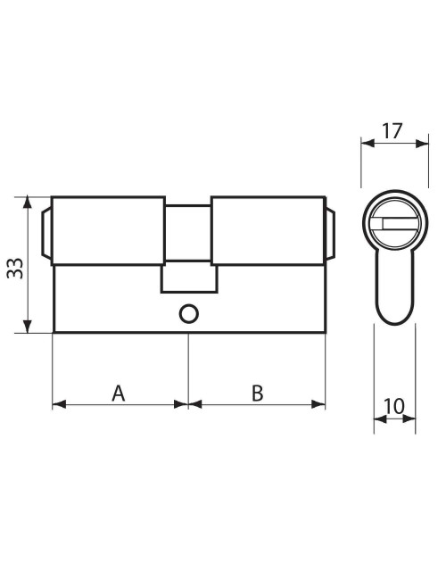 wkładka Mul-T-Lock Classic BW z gałką i zębatką, satyna