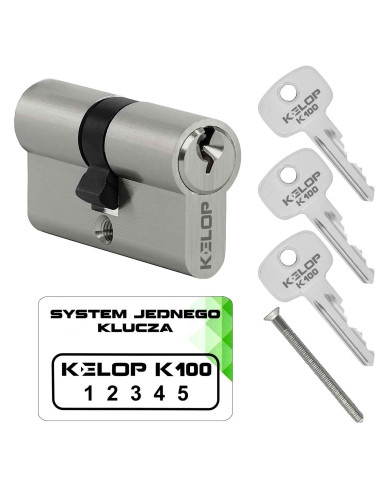 wkładka KELOP K100 nikiel system jednego klucza